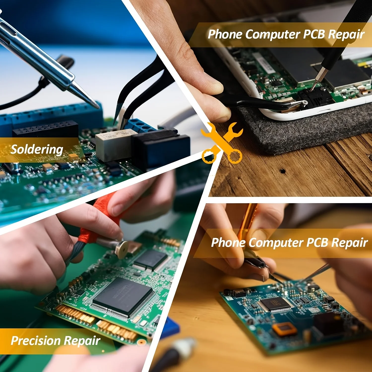 Adjustable PCB Holder Soldering Clamp, 360° Rotation, Helping Hand Tool w/ Base Plate & Iron Pen Holder for Circuit Boards