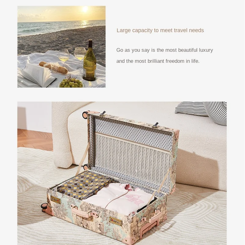 Handmade Retro Luggage Small Fresh Suitcase