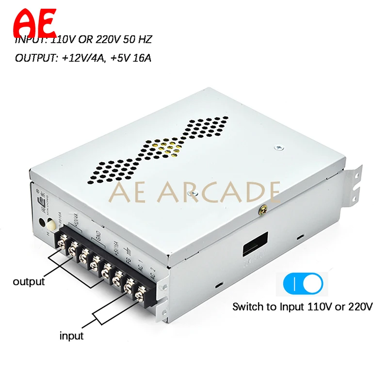 Arcade Jamma Parts 5V/16A 12V/4A Pandora Box Power Supply Arcade Game Machine Switching Power Supply Video Game Accessories