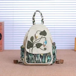 Ethnic style vertical backpack travel backpack chest bag multi-purpose bag fabric women's backpack fabric women's bag