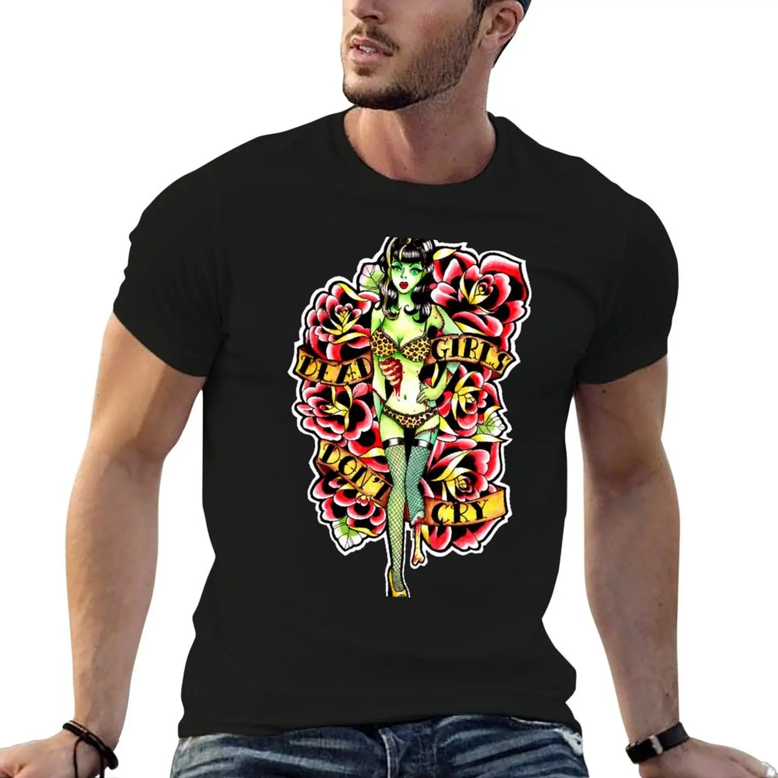 Dead Girls Don't Cry Zombie Pinup Tee T-Shirt hippie clothes Louboutins men clothing