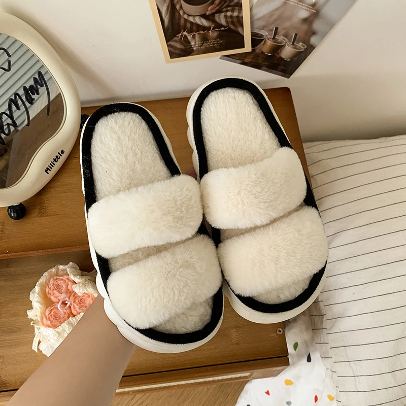 

2025 Winter New Children Casual Cotton Slippers for Girls Fashion Korean Style Soft Sole Anti-slippery Versatile Keep Warm Shoes