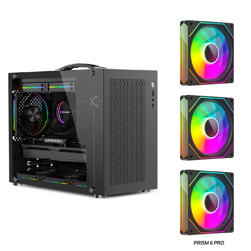 Power Train X-Gamerx X100 Pro M-ATX PC case lado transparente 240
