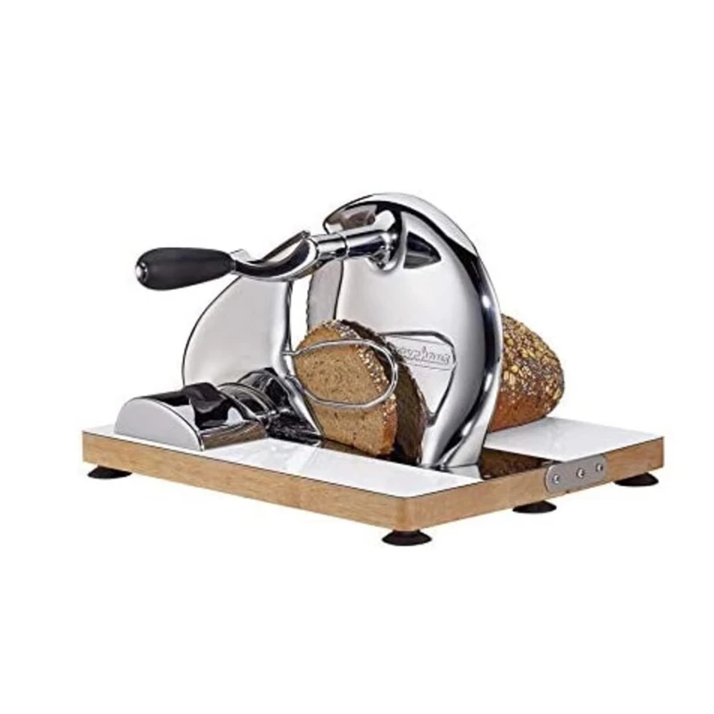 Manual Bread Slicer, Classic Hand Crank Home Bread Slicer (Silver) 11.75 Inch by 8 Inch Bread/Sausage/Cheese/Vegetables