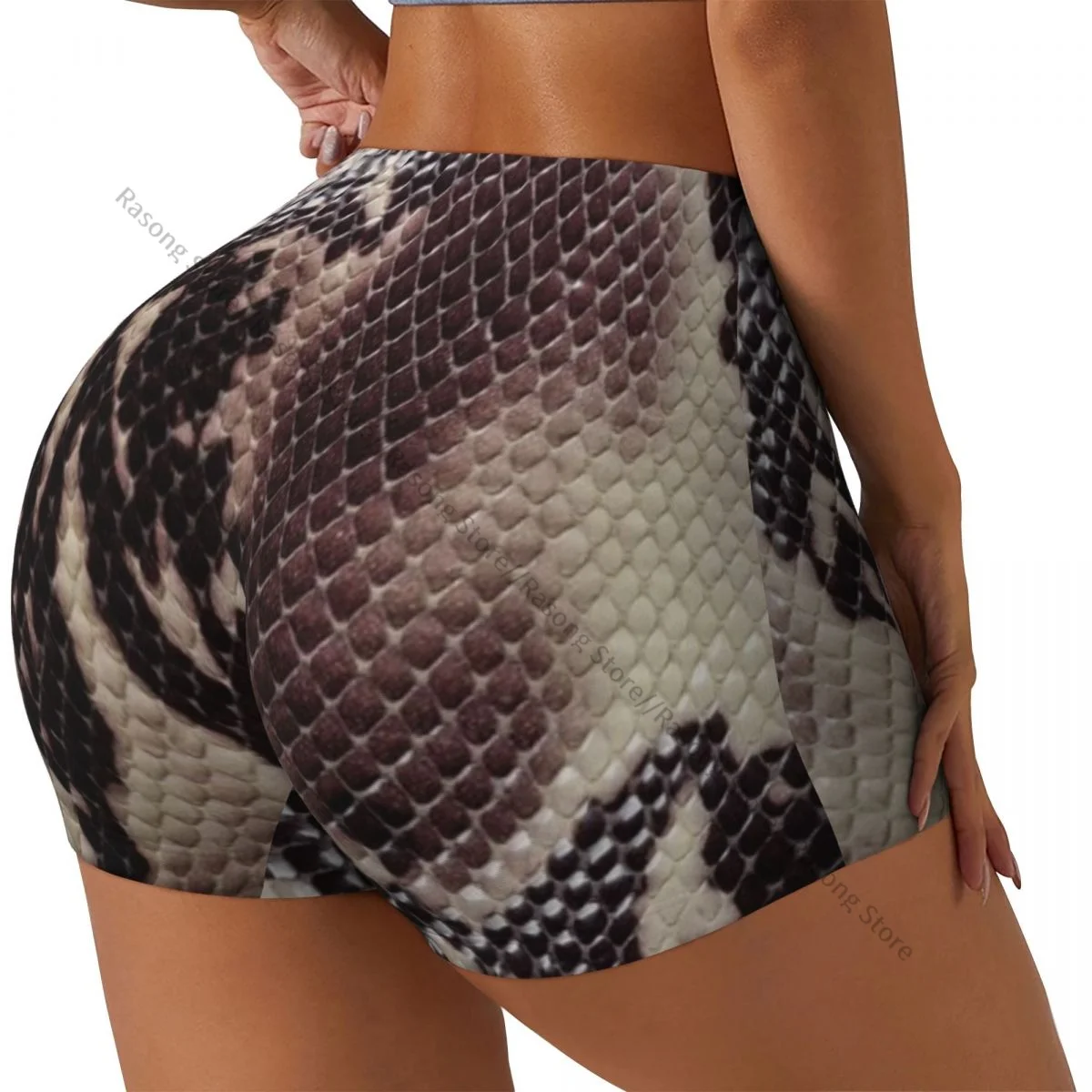 Women Yoga Shorts Snake Skin Print Workout Shorts Fitness quick-dry Ladies Yoga Gym Running Short Pants Sportswear