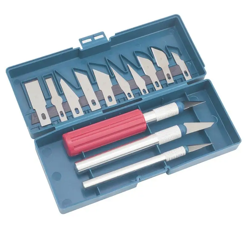 13-Piece Multi-Function Cutter Engraving Craft Knives Set With Storage Case Assorted Blades For DIY And Craft Projects