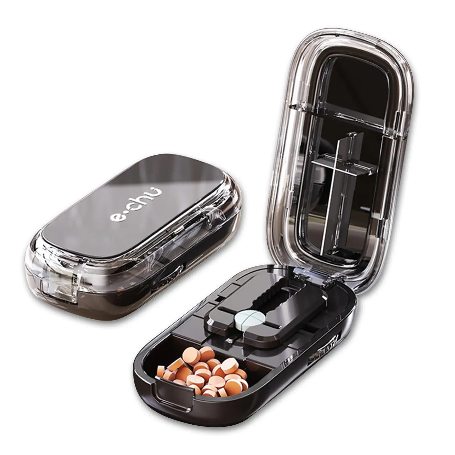 Adjustable Quarter Pill Cutter Medicine Dustproof Divider for Cutting Multiple Pills Precision Alignment Easy to Use and Travel