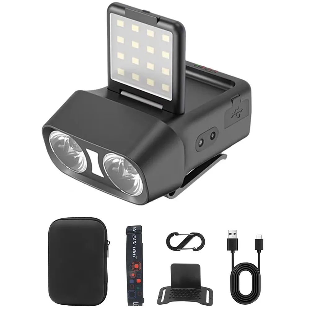 

Ultra Bright LED Hat Clip Light Waterproof Portable Head Torch Flashlight Stepless Dimmable Adjustable Sensor Headlamp Camping