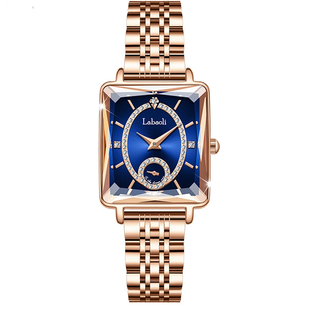 Luxury Blue Dial Waterproof Steel Strip Quartz Women\'s Watch Rhinestone Fashionable Business Clock Relogio Feminino