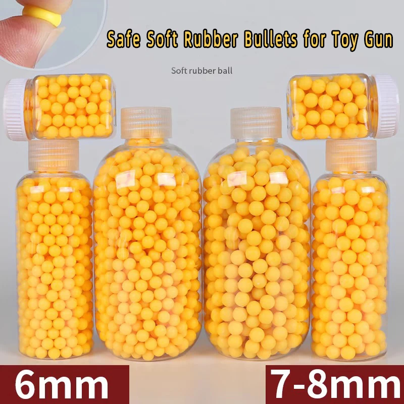 

Мягкие резиновые шарики UU 6 мм, 7-8 мм, безопасные круглые пули для детских игрушечных пистолетов, аксессуары для игр на открытом воздухе