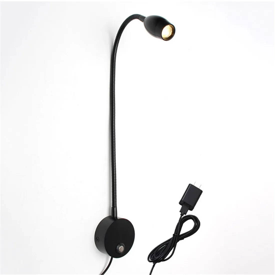 LED Wall Reading Light Touch Switch Dimmable Gooseneck Plug in USB Lighting for Bed headboard Bedside DC5V RV Boat Reading Lamp