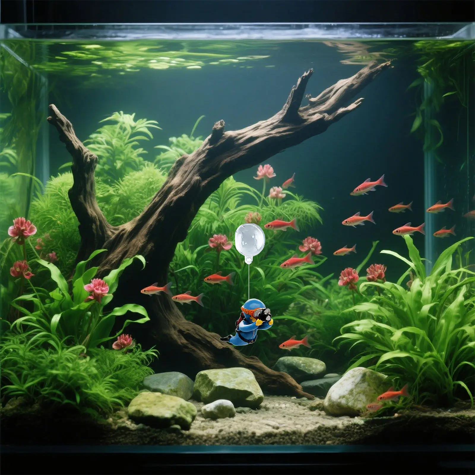 2Pcs Fish Tank Diver Decoration Aquarium Floating Diver Ornament Adjustable Buoyancy Aquarium Accessories Fish Tank Ornament