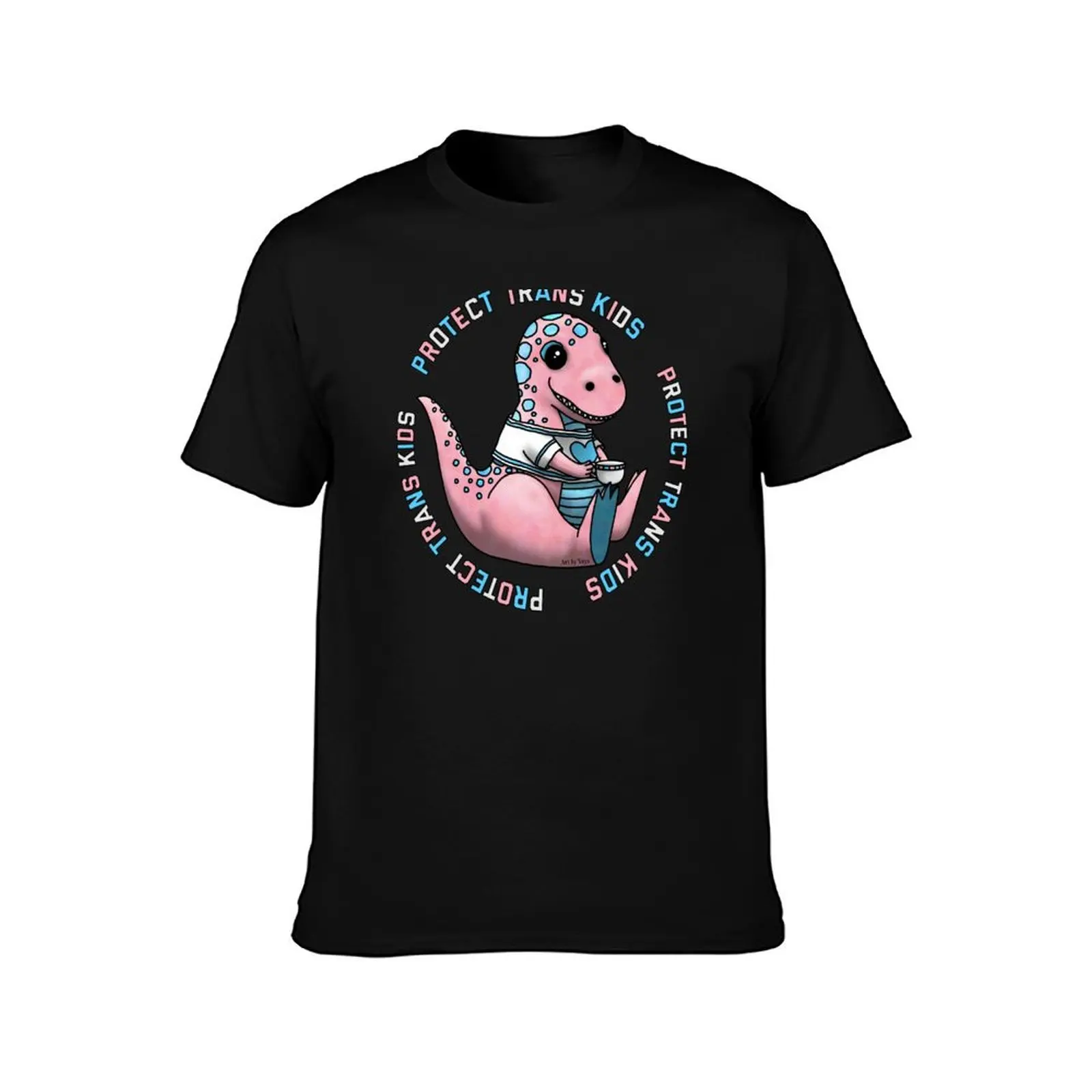 Protect Trans Kids Tyrannosaurus Rex T-Shirt Essential Solid Color T-Shirt