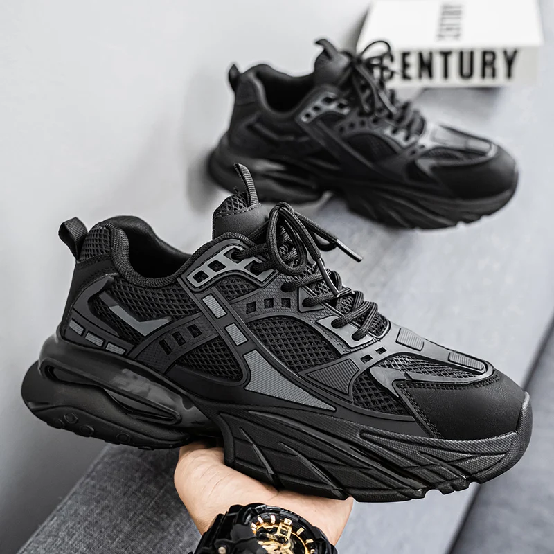 

Big Size 44 Light Breathable Women Training Shoes Non-slip Sport Shoes for Man Summer Hot Sale Black Mesh Men Running Sneakers