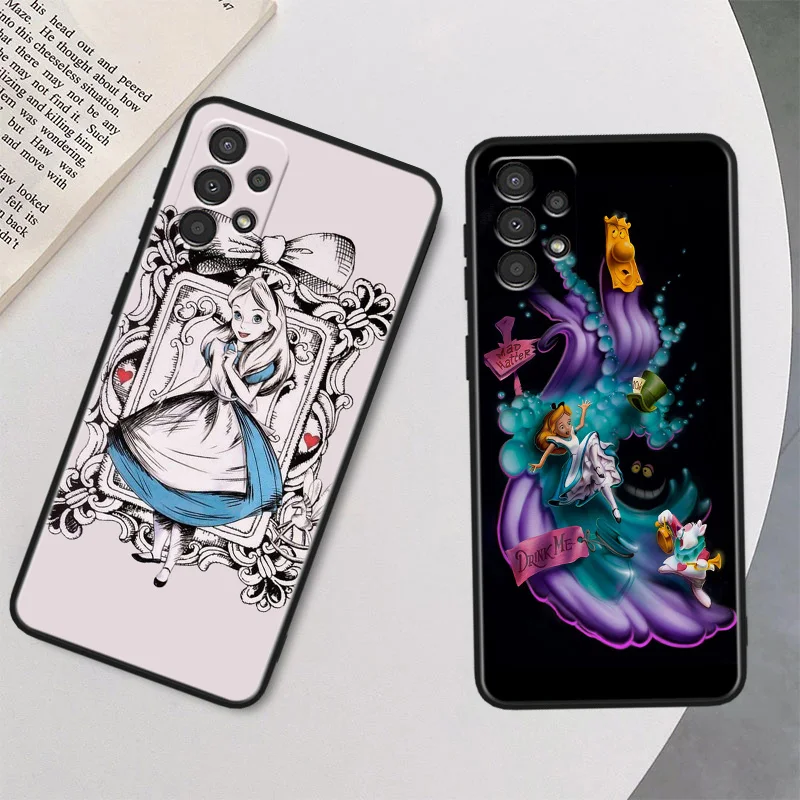 Alice in Wonderland Phone Case For Samsung A22S A22 A21S A14 A13 A12 A11 A04S E A03S A02S A01 Core Black Soft Cover