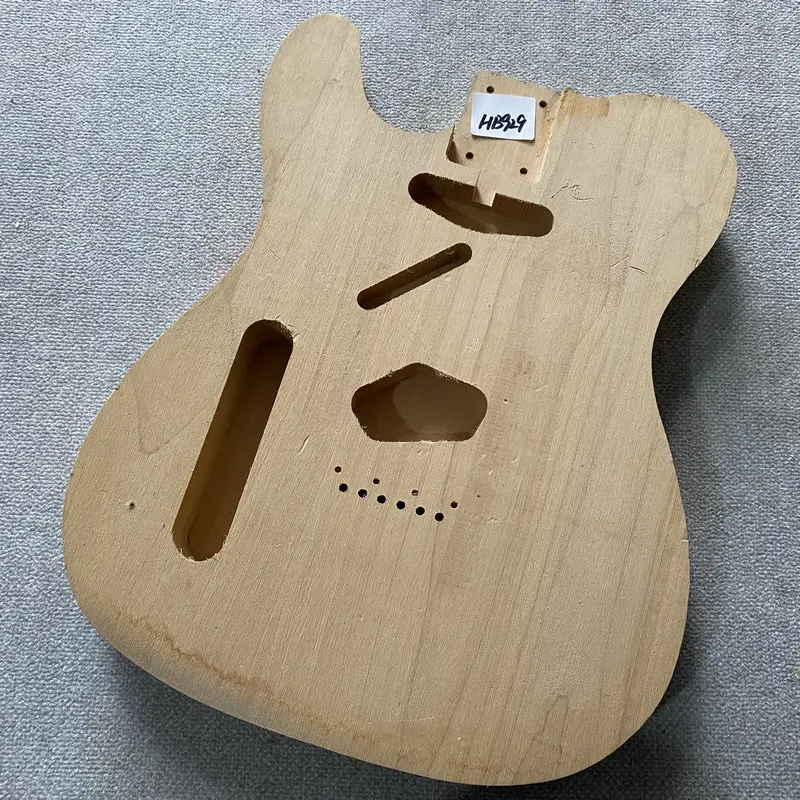 HB929  Left Hand Tele Electric Guitar Unfinished TL Guitar Body See Throu Standard Pickups No Paints for DIY