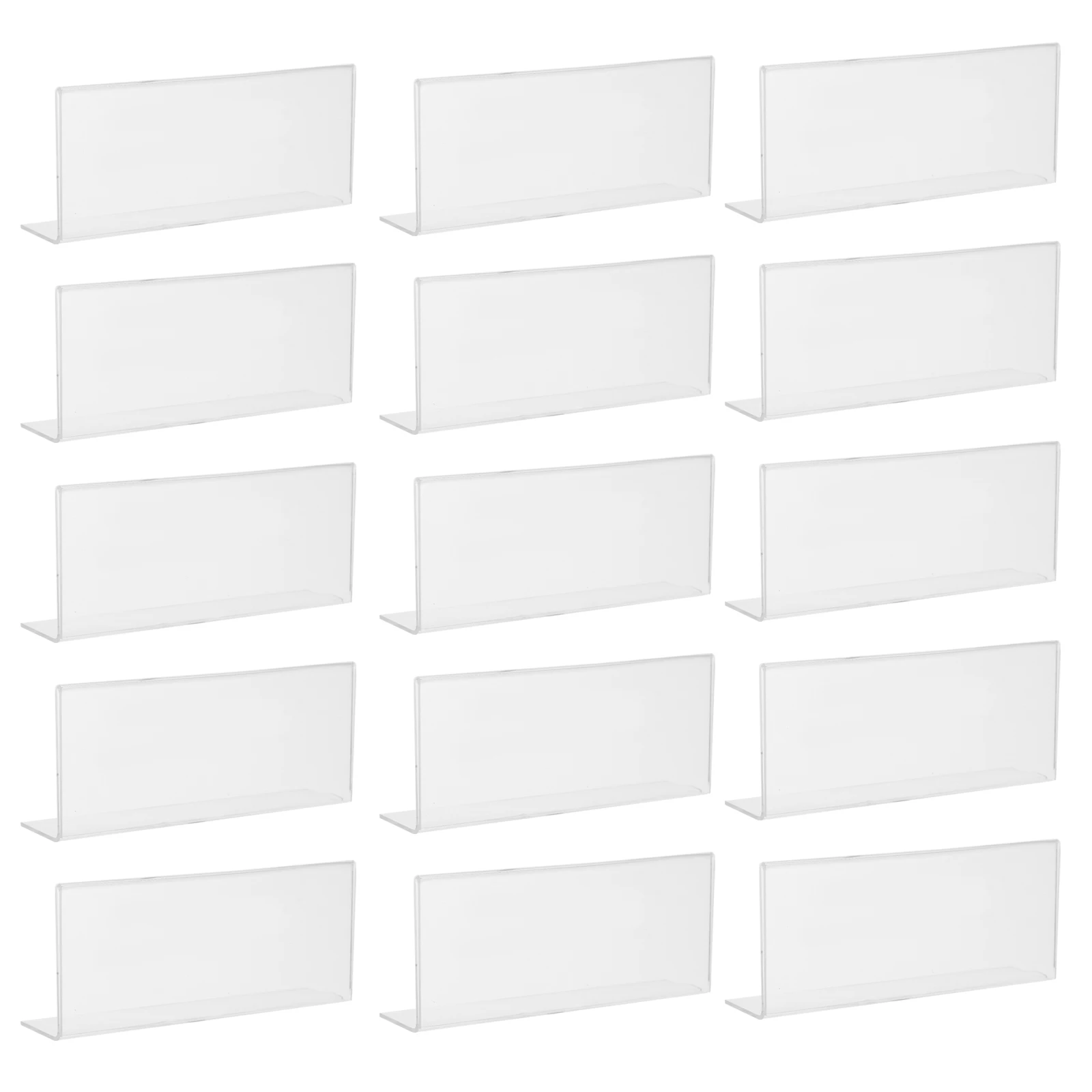 20 قطعة حامل تسمية الأسعار الاكريليك واضح L-شكل منضدية تسجيل حامل للبيع بالتجزئة مطعم عرض عداد مقاومة للخدش #1