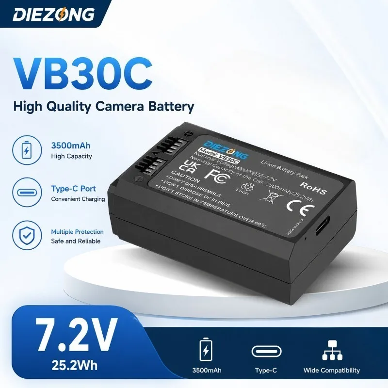 

New VB30 3500mAh Hot Shoe Flash Lithium Battery Starting from 2 Pieces on Sale Compatible For Godox V1PRO Camera Hot Shoe Flash