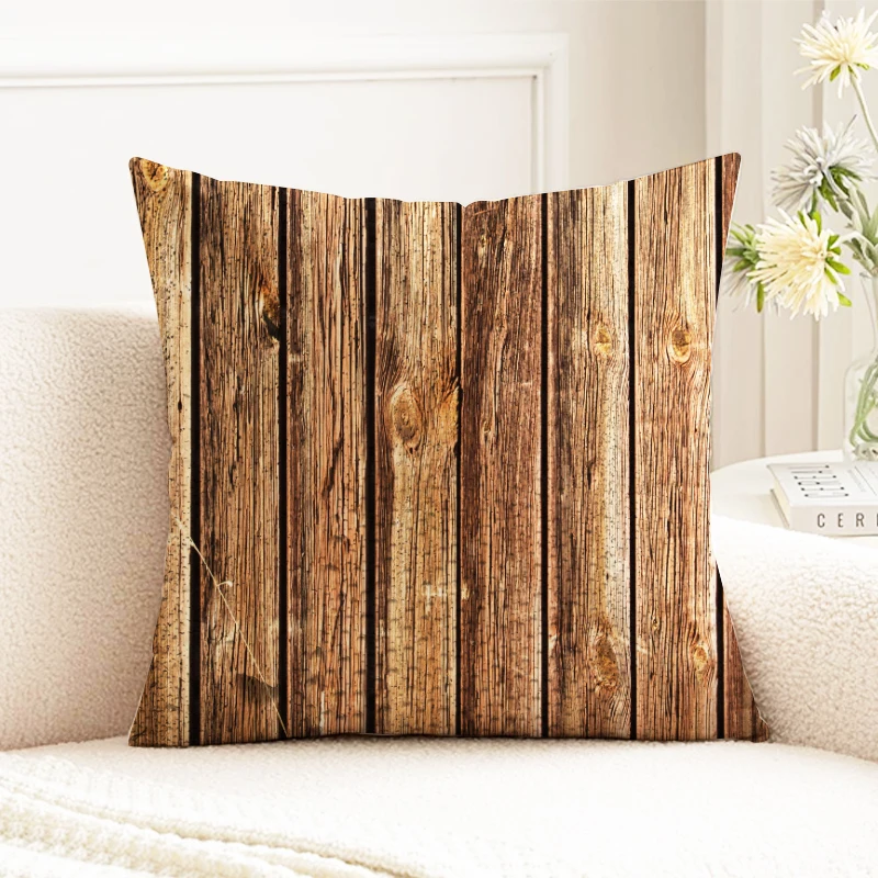

Rustic Wooden Plank Pillow Cover, Vintage Wood Texture Decorative Cushion Case, Sofa Bed Home Decoration Throw Pillow