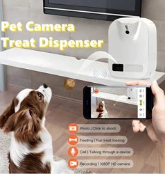 Smart Pet Camera Treat Feeder with APP Control Two-Way Audio Real-time Video Monitoring Pet Monitoring Camera for Throwing Snack
