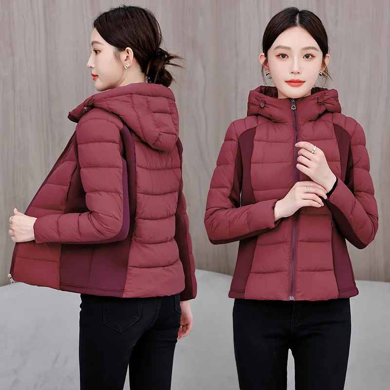 

2025 зимнее новое легкое пальто с хлопковой подкладкой, женские парки, короткие женские пуховые хлопковые куртки большого размера, модная верхняя одежда, верхняя одежда с капюшоном