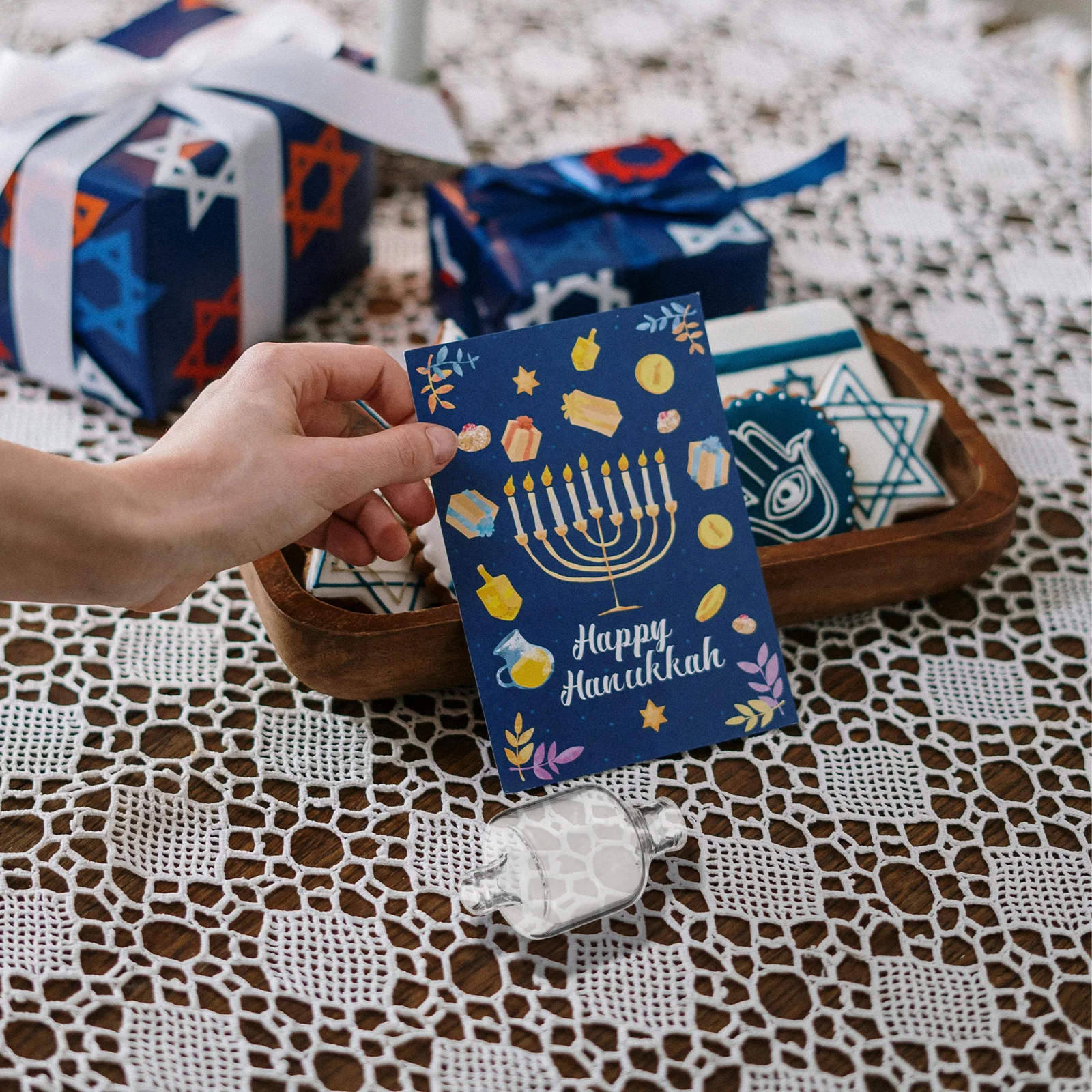 

24Pcs Clear Glass Tea Light Holders Oil Lamp Sticks Hanukkah Tabletop Decor Refillable Mini Oil Lamp for Restaurant Table