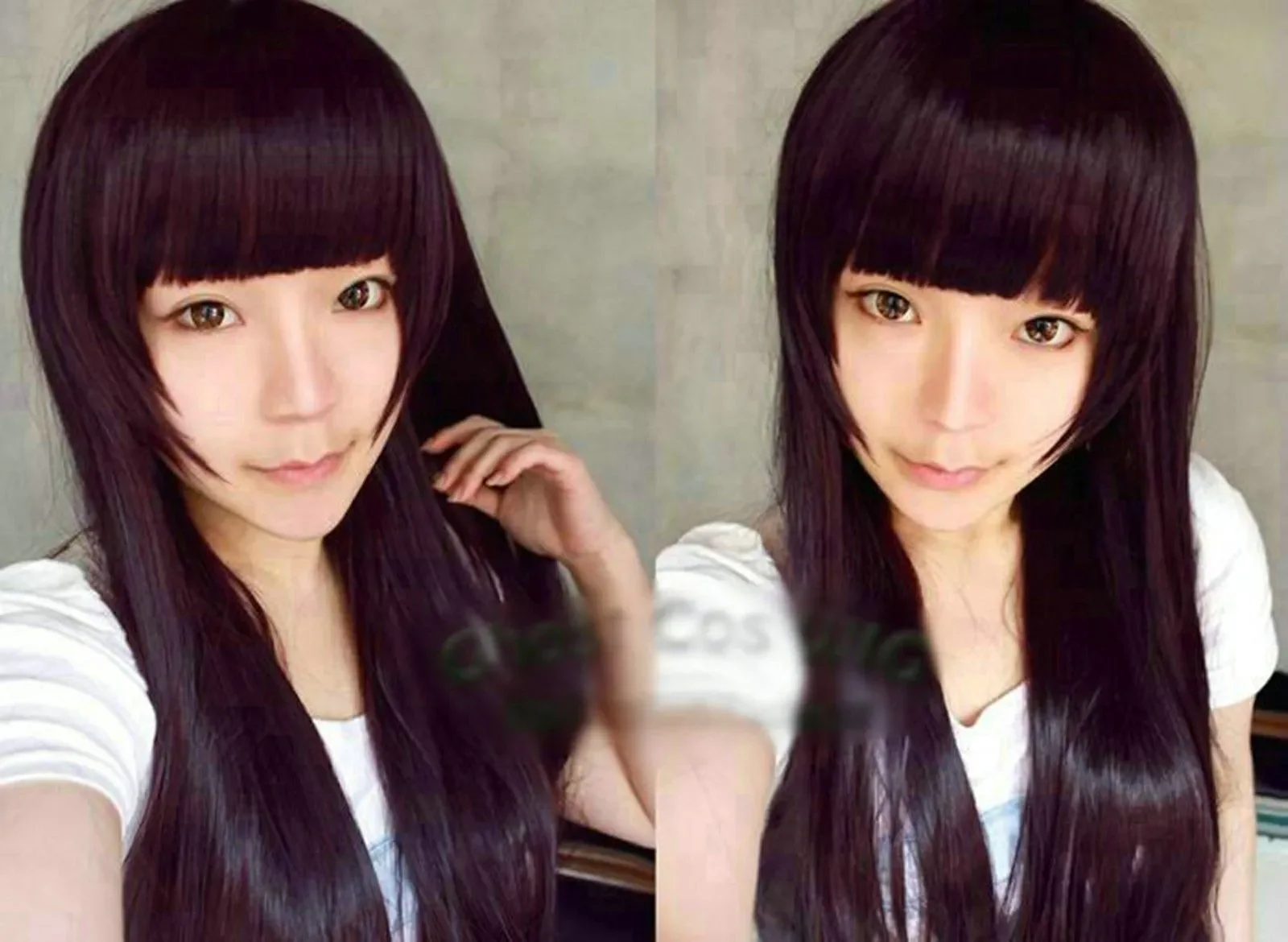 Free Shipping Inu x Boku 100cm Dark Purple Straight Shirakiin Ririchiyo Cosplay Wig