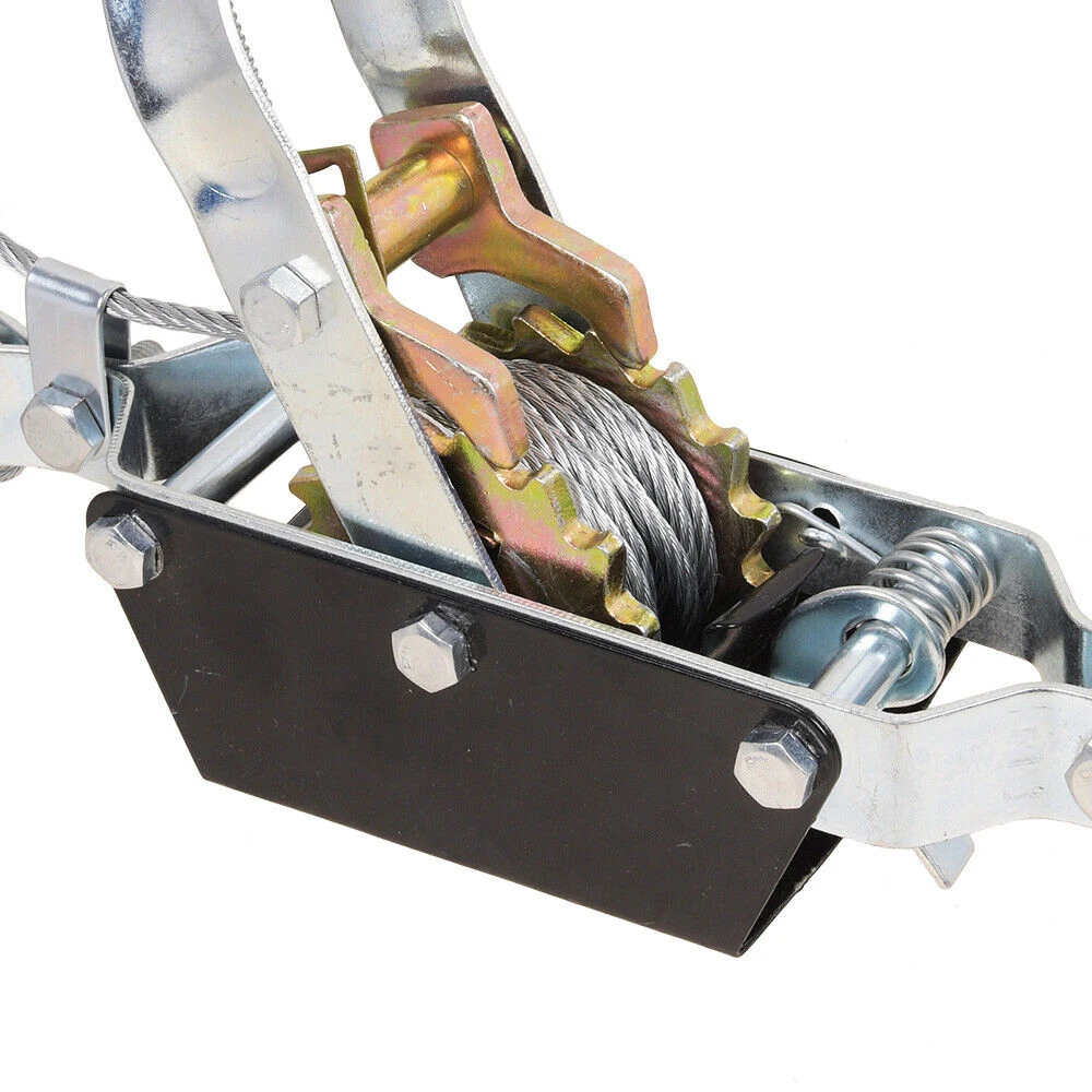 Tirador manual de cable de acero 2T/4T con doble gancho, tensor de cable de acero, tirador de engranajes manual para remolque de coches, maquinaria agrícola, aparejos industriales, tirado en sitios de construcción, estiramiento de carga, herramienta de elevación tipo llave pequeña, gancho de seguridad para tirador de cable de alta resistencia
