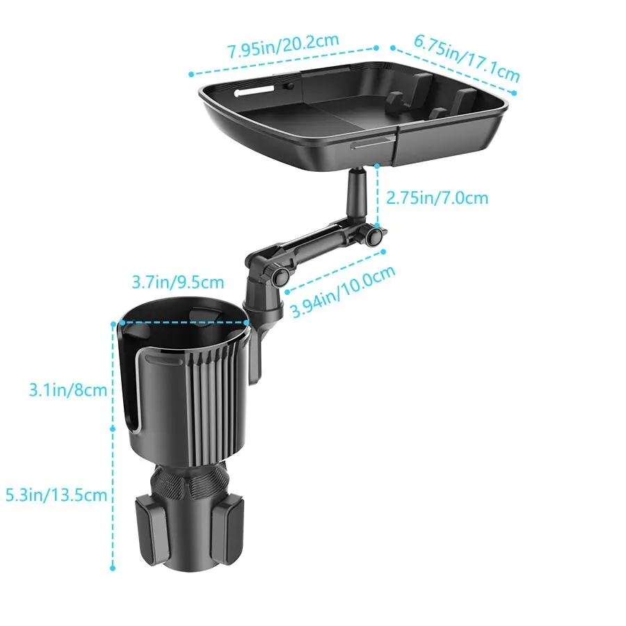 Samochodowy uchwyt na kubek 2 w 1 Obrotowa taca do jadalni 360 stopni Samochodowy uchwyt na kubek na wodę Pudełko do przechowywania kawy i