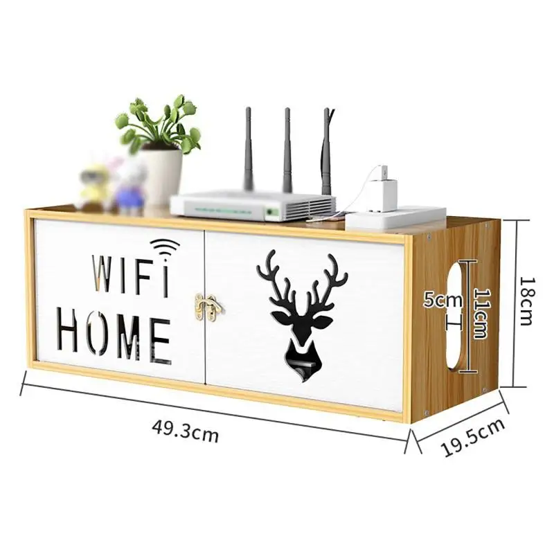 Multifunction Wireles Wifi Router Storage Box PVC panel Shelf Wall Hanging Plug Board Bracket Cable Storage Organizer Home Decor