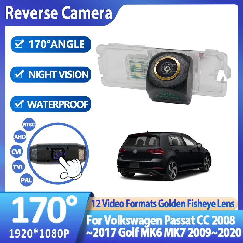 170 Degree 1920x1080P HD AHD Vehicle Rear View Camera For Volkswagen Passat CC 2008~2017 Golf MK6 MK7 2009~2017 2018 2019 2020