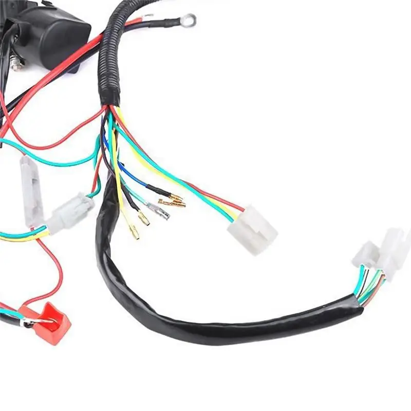Compatible 70 90 110CC Full Vehicle Wiring Harness Starting Harness Line Start Ignition Kit ATV Accessories
