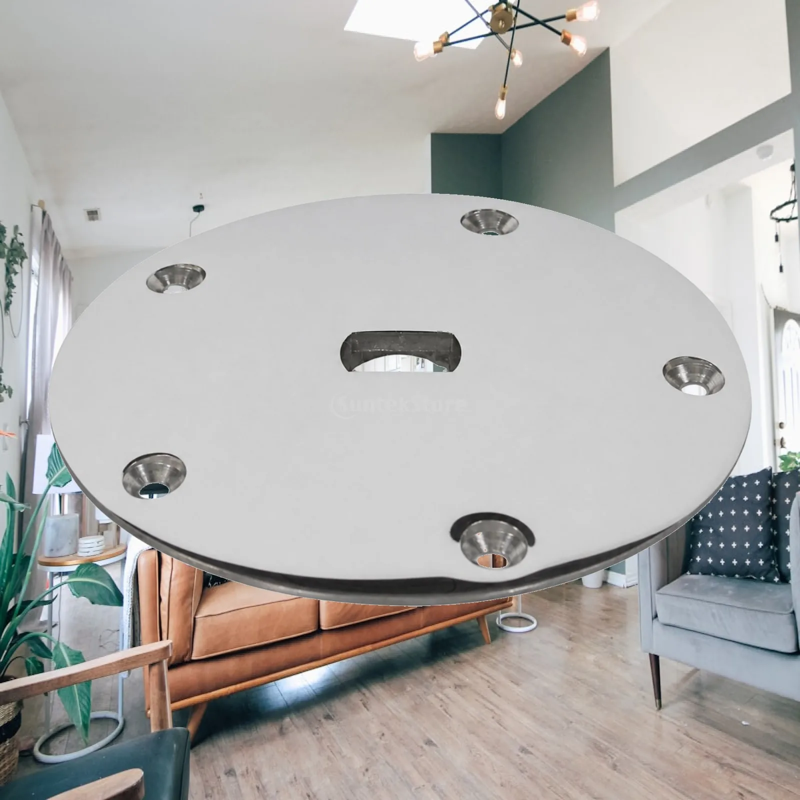 6 Inch Polished Marine Boat Disc Stainless Steel Round Deck Plate Cover for Yacht RV and Boat Use