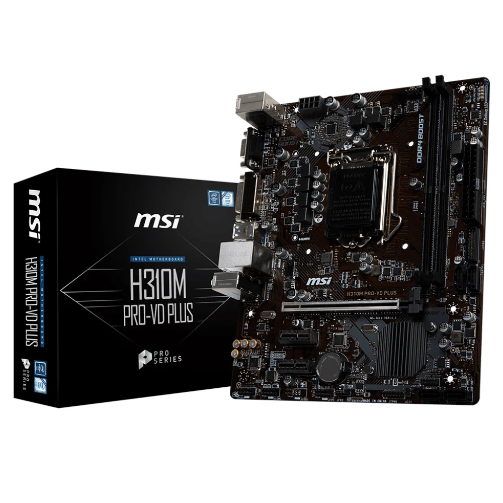 MSI-H310M PRO VD PLUS, Soquete Intel LGA 1151, Soquete LGA 1151, Suporta memória DDR4, Novo