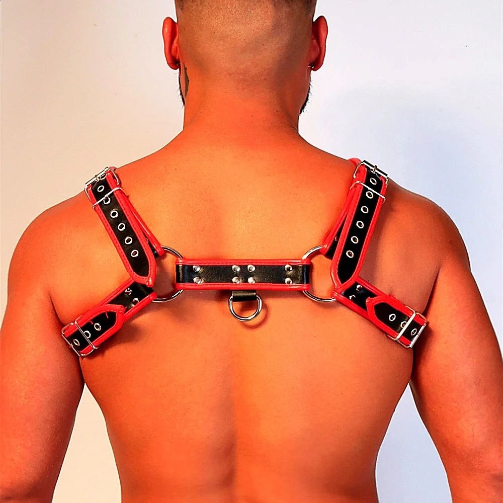 Gay Rave Harness Bdms Exotic Body Leather Harness Male Bondage Lingerie Chest Straps Adjustable Buckle Sex Toys For Men Lingerie view 2