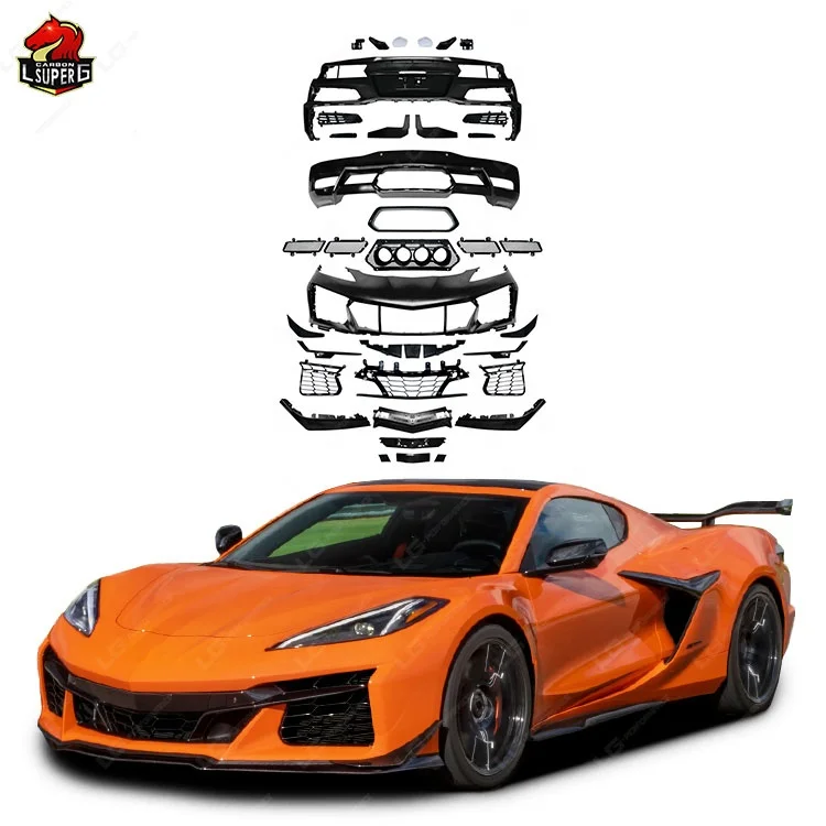 Z06-style body kit For Chevrolet Corvette C8 Converte Z06 Bodykit Front Bumper Rear Bumper