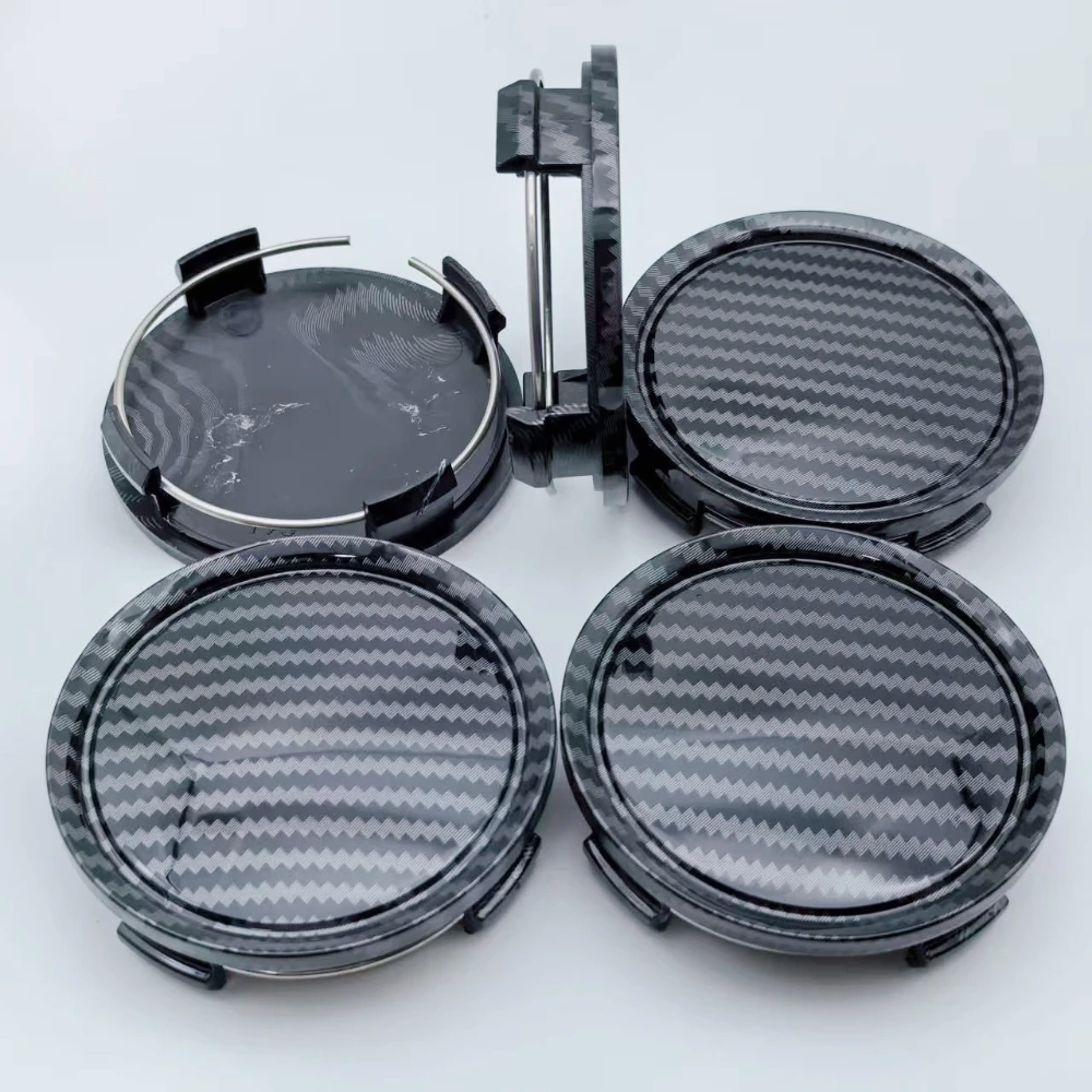 

4pcs ABS 74mm ( 69mm I.D) Carbon Fibre Car Wheel Center Caps Rim Hubcaps Centre Cover Wheels Hub Lid Replace Styling Accessories