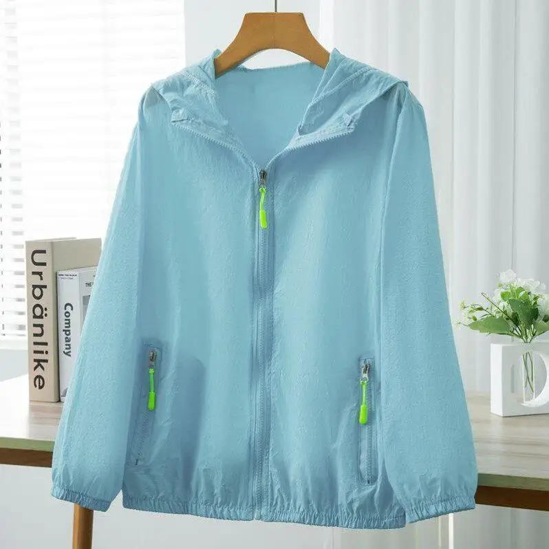 plus Size Summer Lightweight Breathable Women's Sun Protection Clothing Casual Loose Fit UV Protection Outerwear Ice Sensation