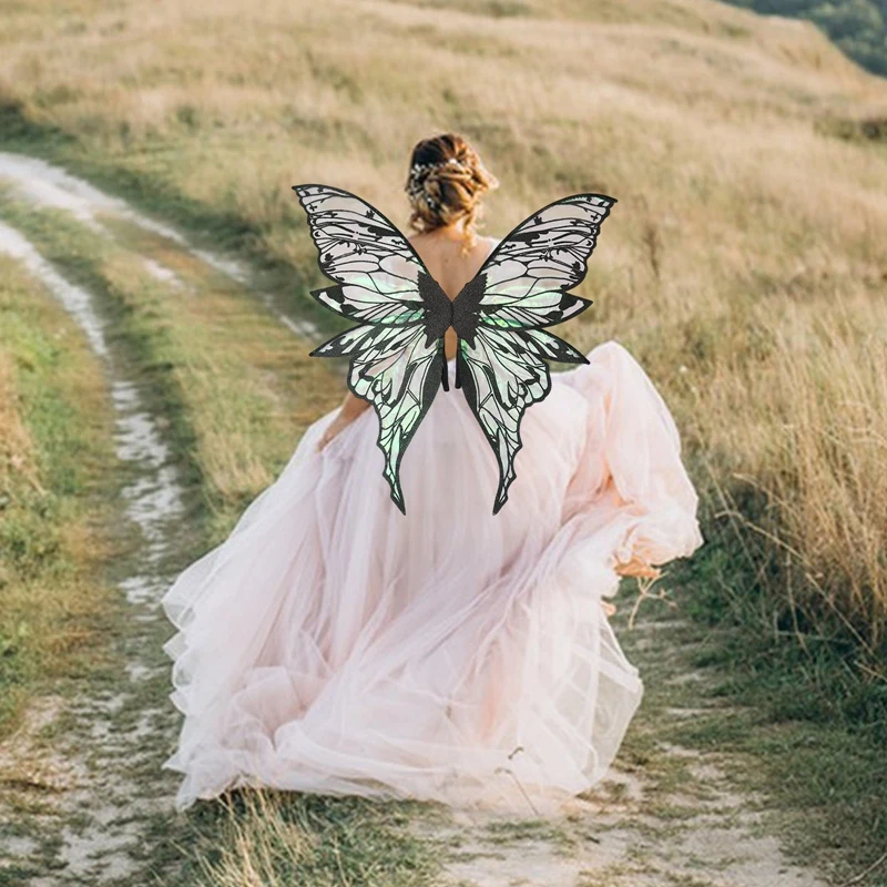 

Комплект костюма Deluxe Fantasy Wings — блестящие крылья бабочки + цветочная корона, праздничный наряд из 4 предметов для детей/взрослых (готовая фотосессия)