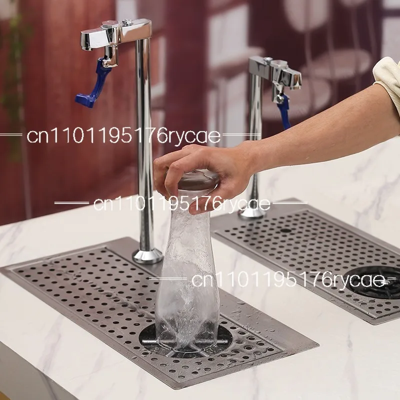 Bar cup washer, stainless steel sink cup push faucet embedded high pressure cup flusher