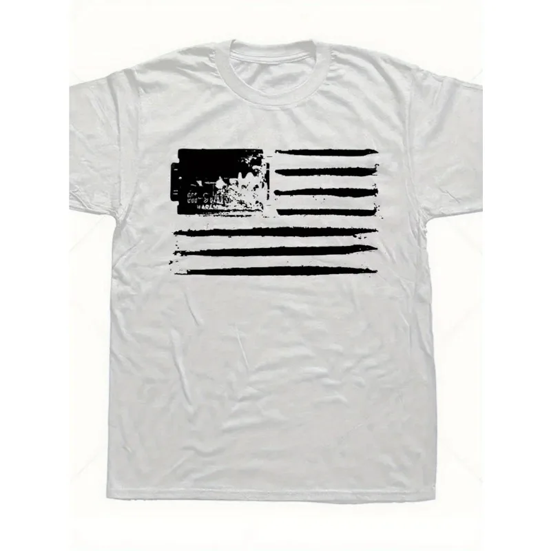 Fun Women's Printed T-shirt with White American Landscape Background Unisex T-shirt Oversized Trendy Y2K T-shirt