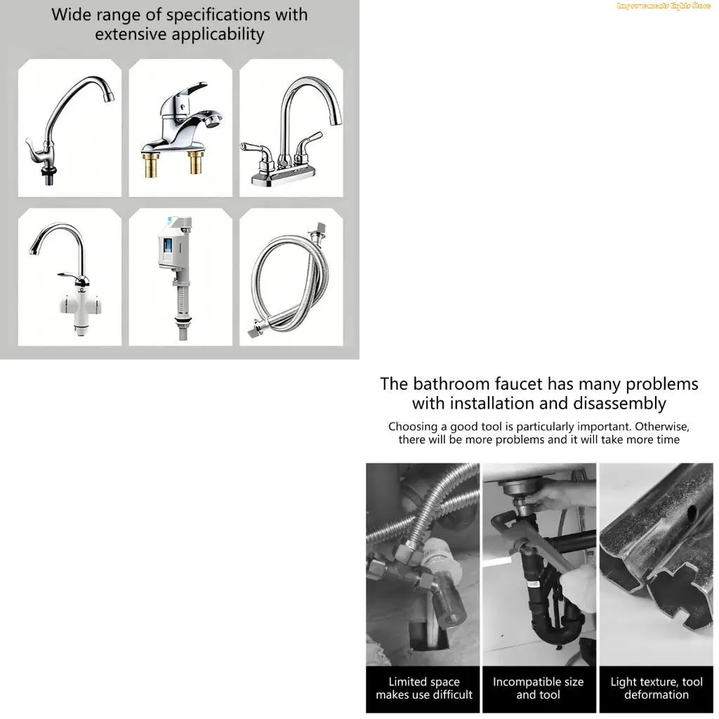 37ME Long 250Mm Faucet Sockets Wrenches Hard Alloy Hard Alloy Sockets Spanner For Reliable Plumbing Repairs