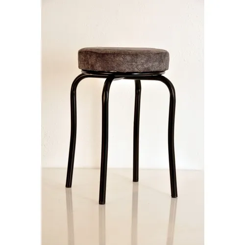 Indomitable Masacılık Single Anthracite Erasable Fabric Black Profile Stool Metal Stool Kitchen Stool Thick Stool