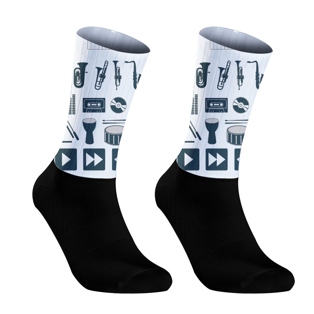 Chaussettes de cyclisme coordonnantes sans couture pour vélo de route, chaussettes de compression de vélo en plein air, chaussettes de sport, nouveau, 2024