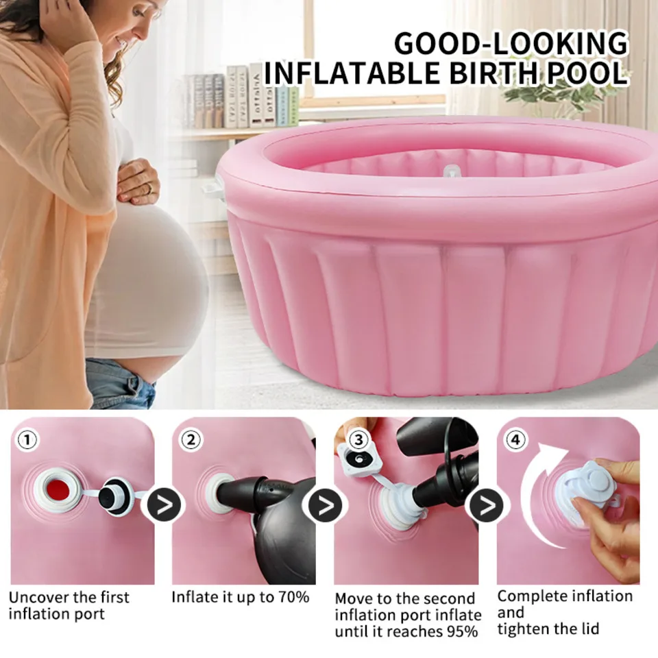 Home Thicken PVC Birth Water Pool Inflatable with Birthing Pregnant Woman Air Bathtub Inflat Furniture Table Modern