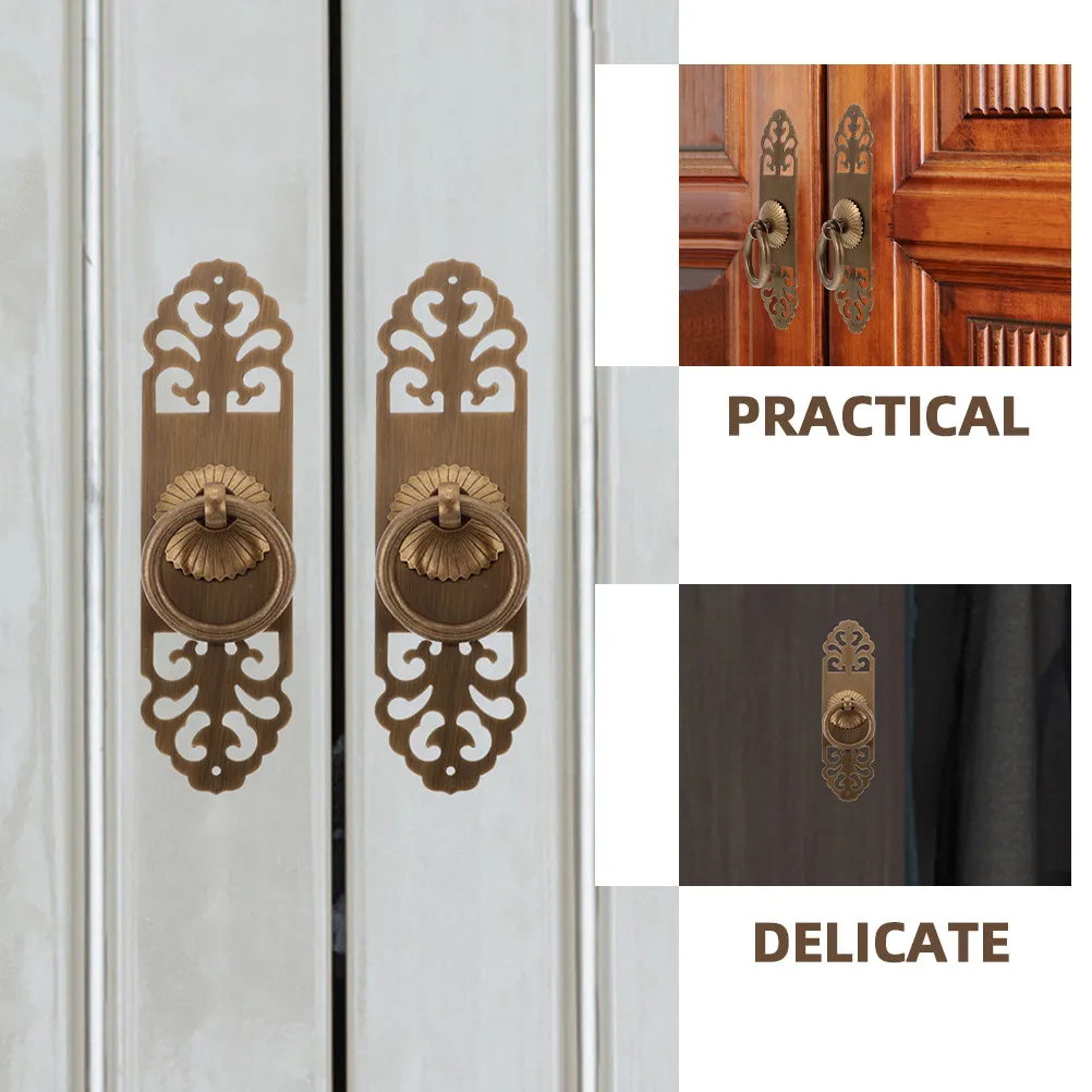 Brass Drawer Pull Knob Elegant Vintage Cabinet Handle for Modern Home Office Hotel Bar Notebook Folder DIY Craft Decor Strong