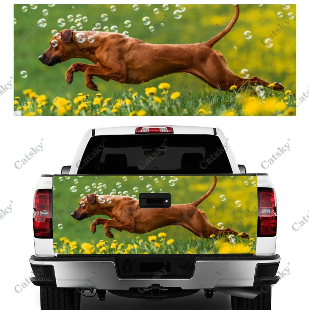 Rhodesian Ridgeback Truck Tailgate Wrap Professional Grade Material Universal Fit for Full Size Truck Weatherproof Car Wash Safe