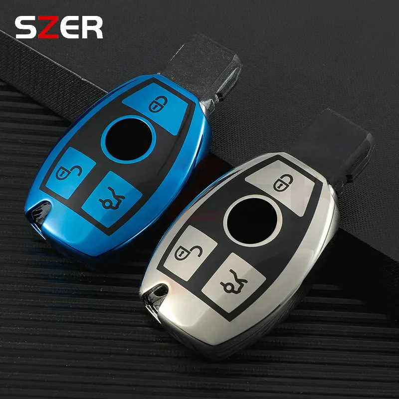 Soft TPU Car Key Case Cover Protector Shell for Mercedes Benz A B C E Class GLS GLA GLK GLC CLS CLA AMG W204 W205 W212 W463 W176