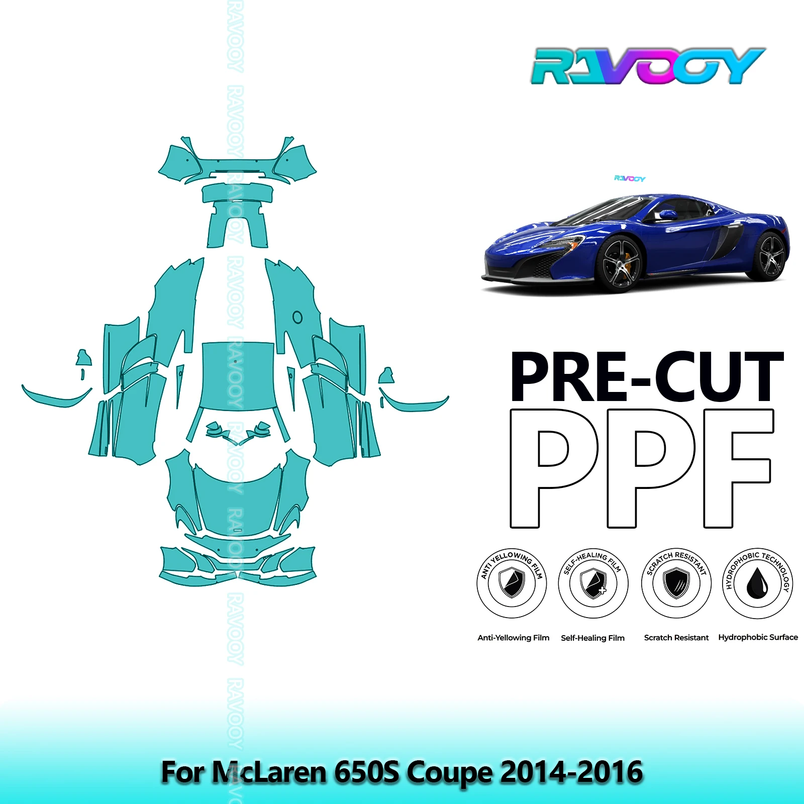 

8.5Mil Precut PPF Paint Protection Film Full Vehicle For McLaren 650S Coupe 2014-2016