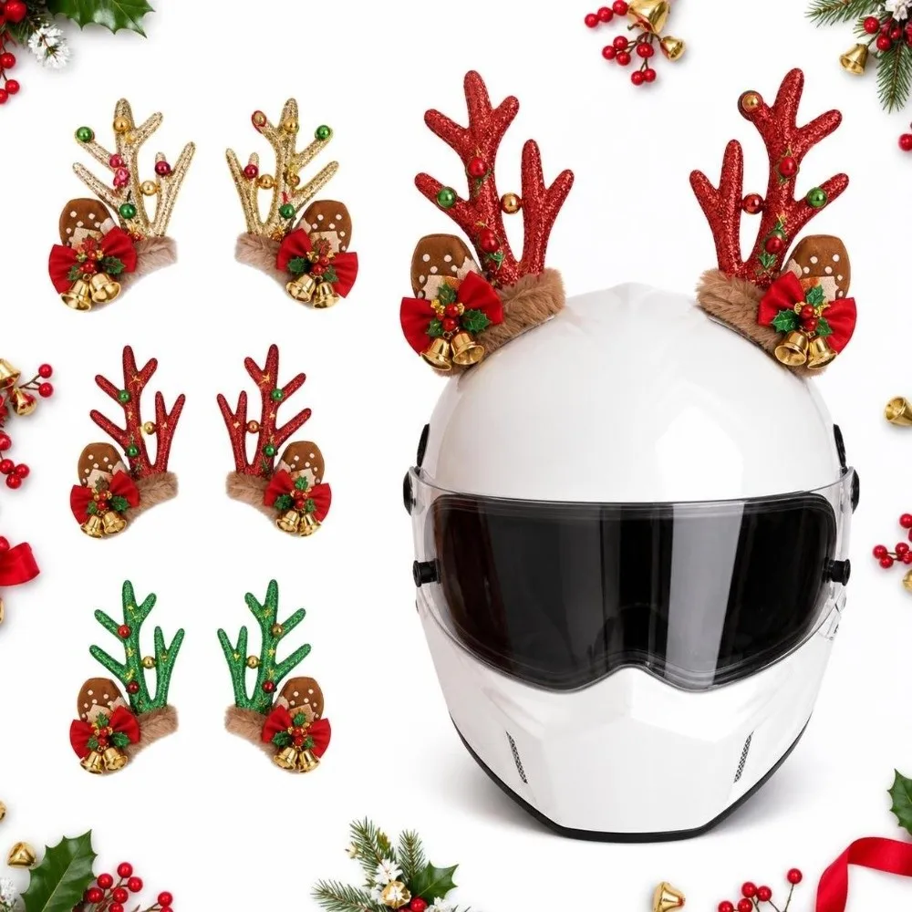 Creative Motorcycle Helmet Decoration 3D Self-adhesive Christmas Antlers Helmet Decor Embossing DIY Motorcycle Helmet Antlers
